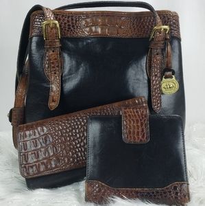 Bundle Vintage Brahmin Black Brown Crocodile